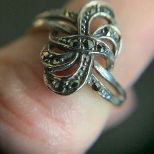 Sterling Marcasite Bow Ring